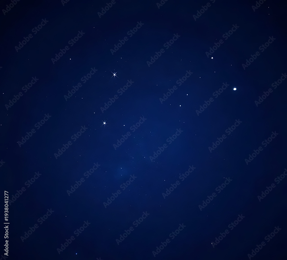 Fototapeta premium Dark blue background with scattered bright light particles, star-like shimmer, high resolution