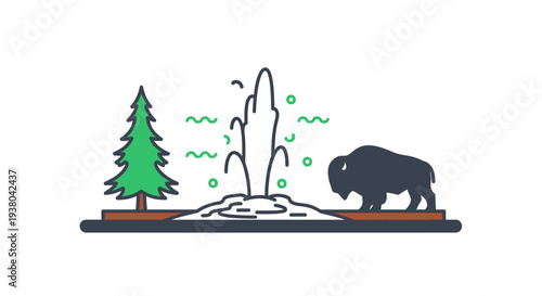 Bison standing on brown surface.