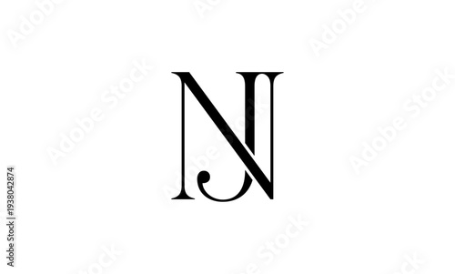 JN initial letter Logo or JN monogram