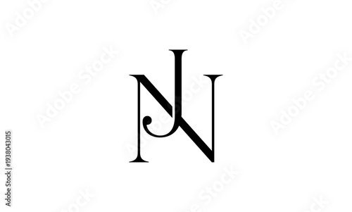 JN initial letter Logo or JN monogram