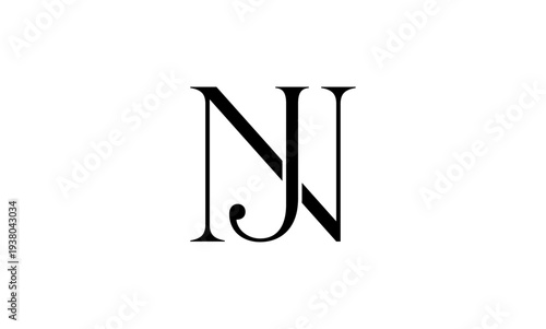 JN initial letter Logo or JN monogram