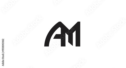 Black AM Logo on White Background.
