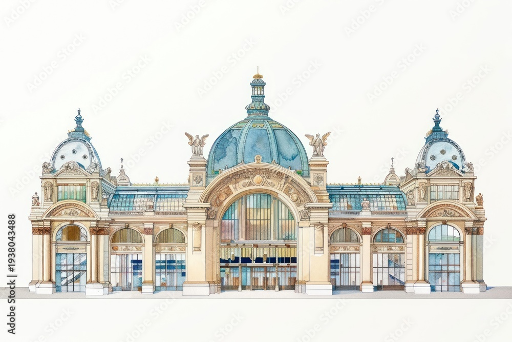 Fototapeta premium Architecture illustration building grand.