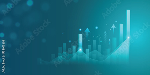 finance investment business growth stock market trading graph background concept