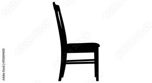 Single black wooden dining chair.