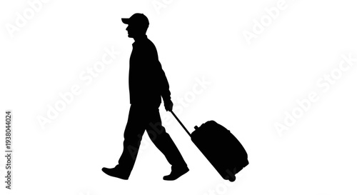 Man walking with a suitcase.