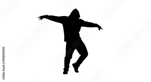 Silhouette of a dancing person.