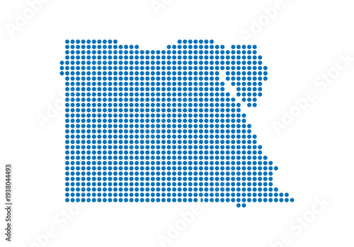Egypt Map Dotted Blue Pattern Vector Illustration
