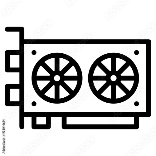 Graphic card icon vector illustration.