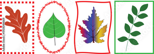 Vector illustration of an abstract seasonal leaf background with maple autumn leaves and decorative nature design