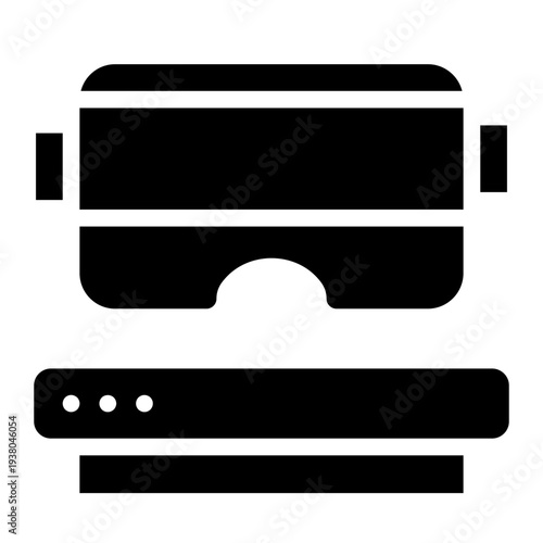 VR Video icon glyph style vector illustration.