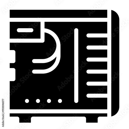 System unit icon glyph style vector illustration.