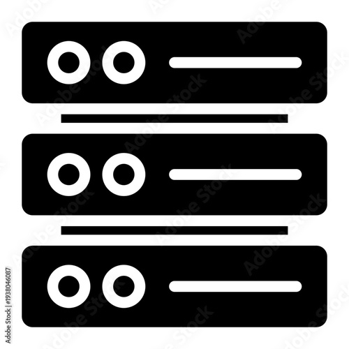 Server icon glyph style vector illustration.
