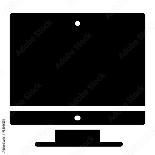 Monitor icon glyph style vector illustration.