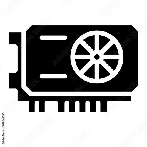 Video adapter icon glyph style vector illustration.