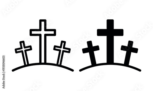 Easter sunday crosses symbolizing resurrection and hope on holy day