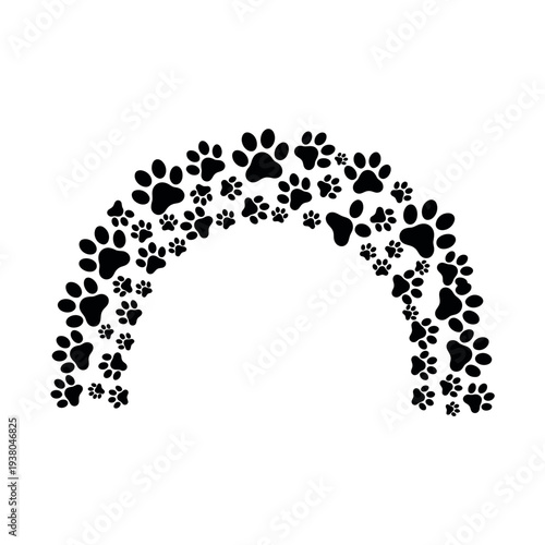 Easter sunday pet arch with hearts and paws