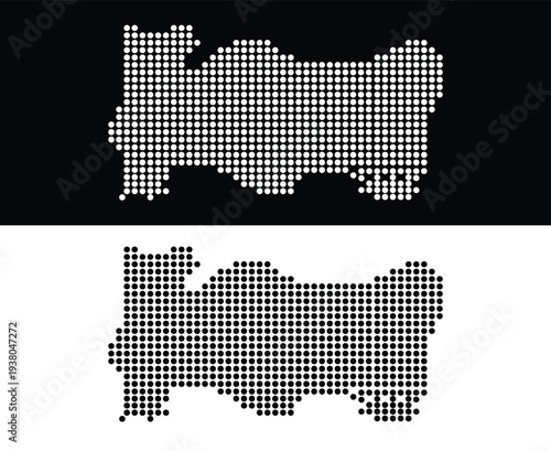Bulgaria Map Dotted Pixel Pattern Vector Illustration Dark and Light Background
