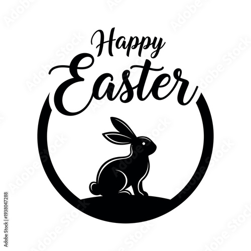 Happy easter sunday celebration with easter bunny greeting