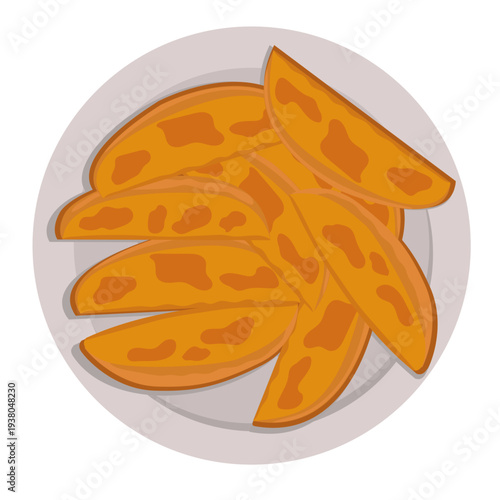 crispy Potato wedges, baked potato wedges.