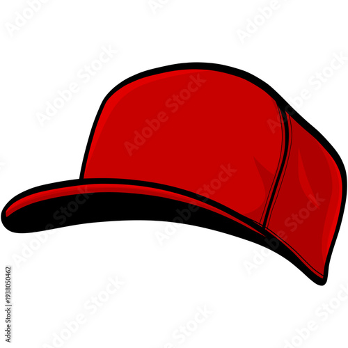 Red Baseball Cap Hat Illustration