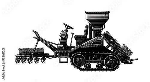 Tractor Seeder Agricultural Machine Equipment.