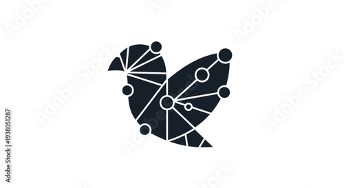Geometric Bird Design With Lines.