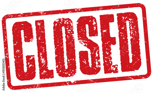 Closed red rubber stamp. PNG