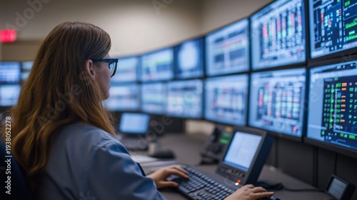 Large-scale national power grid monitoring control facility illustrating strategic infrastructure security within a contemporary energy management operations center.