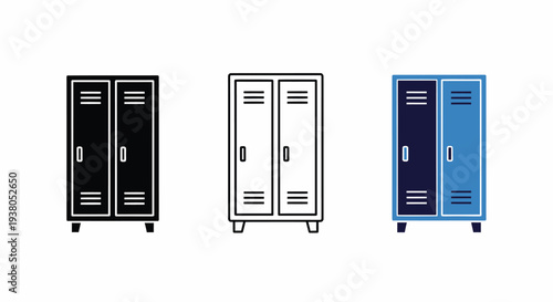 Locker Icon Set Vector Illustration Isolated on White Background