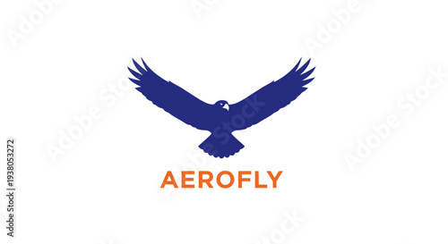 Blue bird logo with outstretched wings.