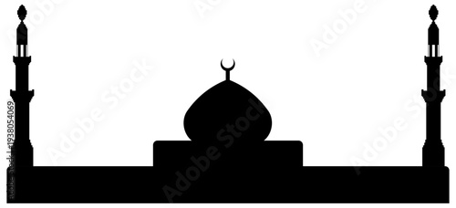silhouette of a mosque