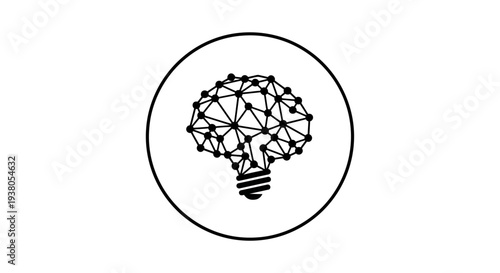 Geometric light bulb with brain.