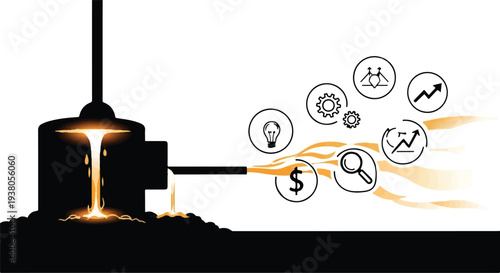 business growth and finance concept with glowing money flow