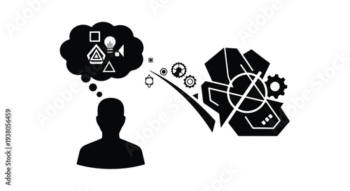 business strategy and innovation concept with silhouette