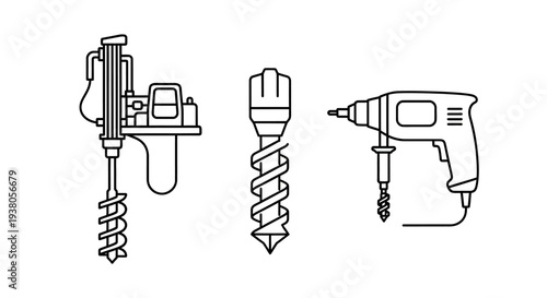Drill and Auger Equipment Set.