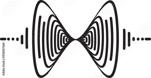 Interference pattern of two point sources with concentric circular waves