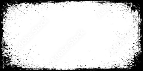 Wallpaper Mural Black grunge ink splat frame with dirty paint texture and dark spray splatter border design in a vintage vector art illustration. Torontodigital.ca