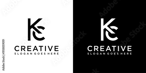 KC or CK initial letter logo design vector template