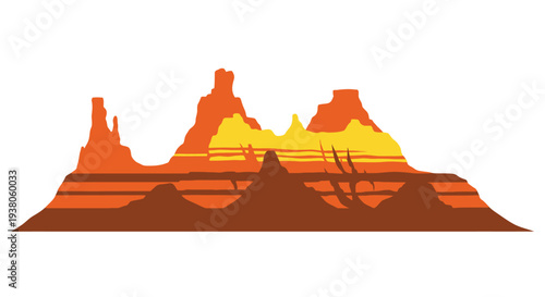 Desert Mountain Range Landscape Formation.