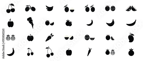 Fruit Icon Set Vector, colorful fruit icon set. Different Fruit Icon set.