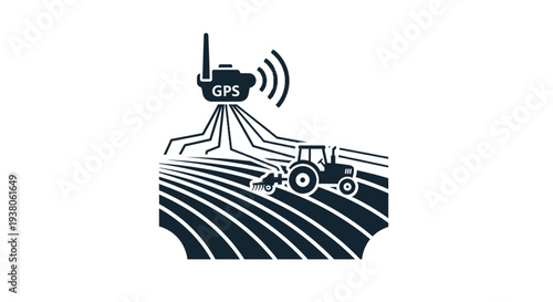 Tractor with GPS navigation system.