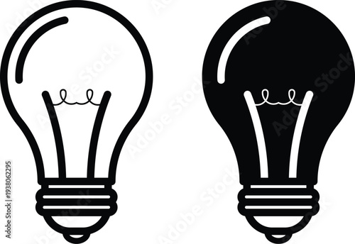 Vector icon set light bulb symbols on off status