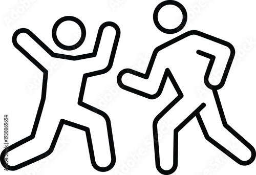 Dynamic Vector Illustration of Two People Engaging in Competitive Play