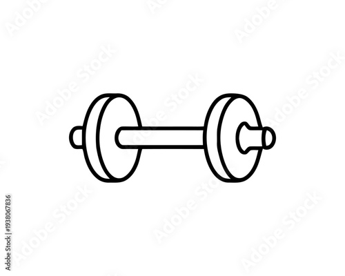 Dumbbell Logo Minimalist Weightlifting Equipment Simple Fitness Symbol