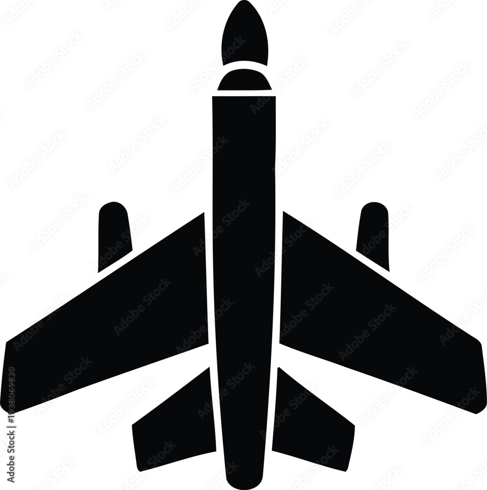 Fototapeta premium Fighter Jet Silhouette Icon Design