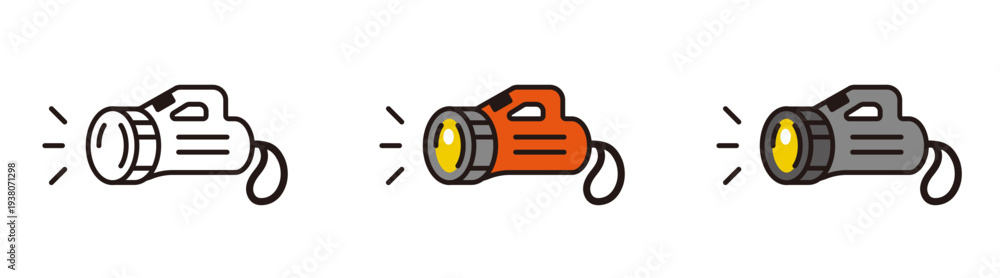 custom made wallpaper toronto digital懐中電灯のアイコン。ライトのベクターイラスト。Flashlight icon.