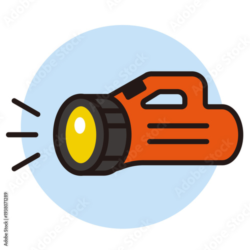 懐中電灯のアイコン。ライトのベクターイラスト。Flashlight icon.