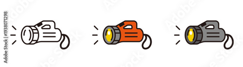 懐中電灯のアイコン。ライトのベクターイラスト。Flashlight icon.