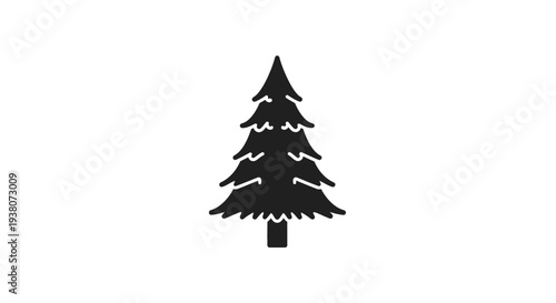 Black silhouette of a pine tree.